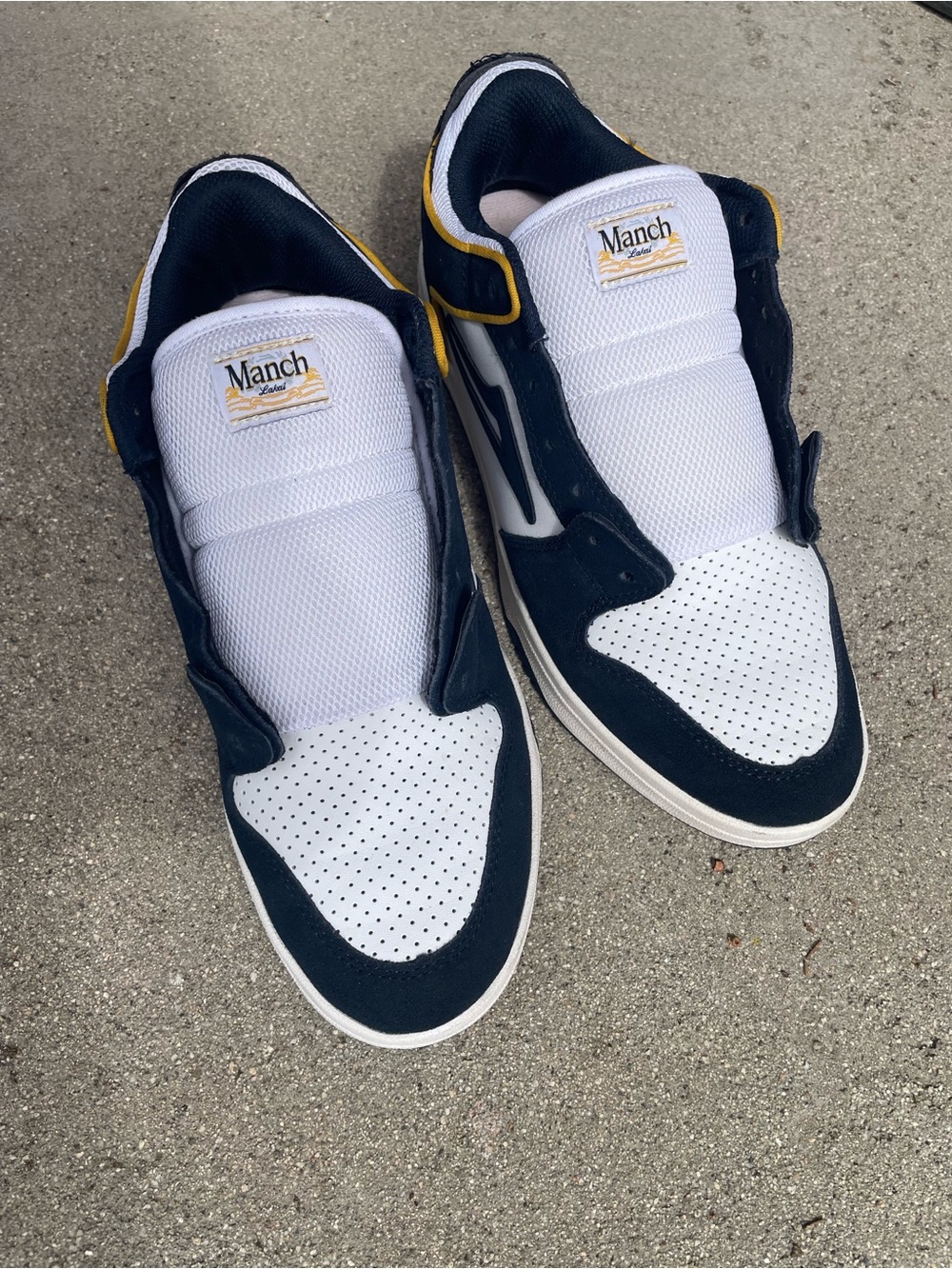 Men’s Lakai Manch White and Navy Telford Low-Top Sneakers